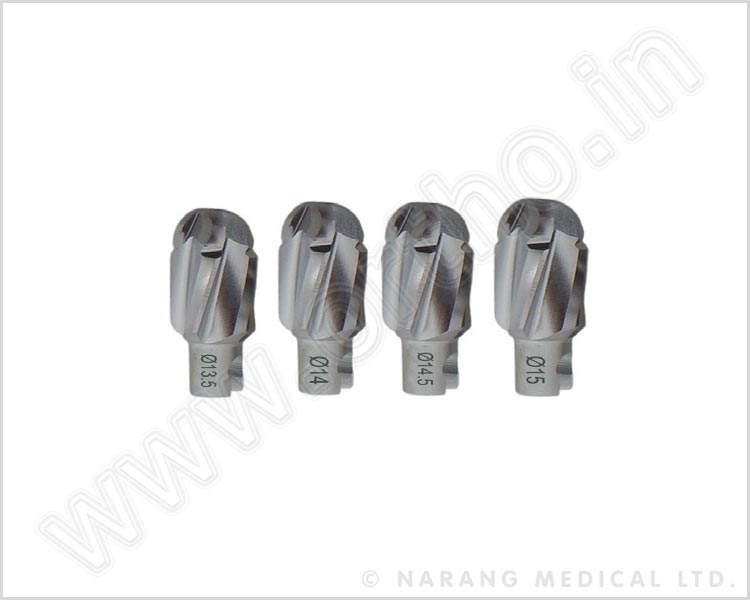 Reamer Heads (Medullary), 13.5, 14, 14.5, 15mm, Set of 4 pieces