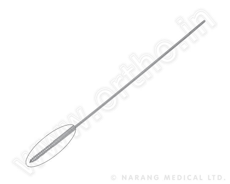 Guide Wire with Threaded Tip, 2.5mm Dia. & 230mm Length