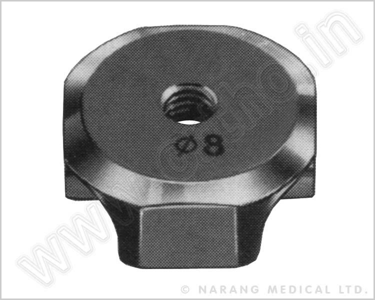 Fixing Element 8mm Hole with Centrally Tapped Bore