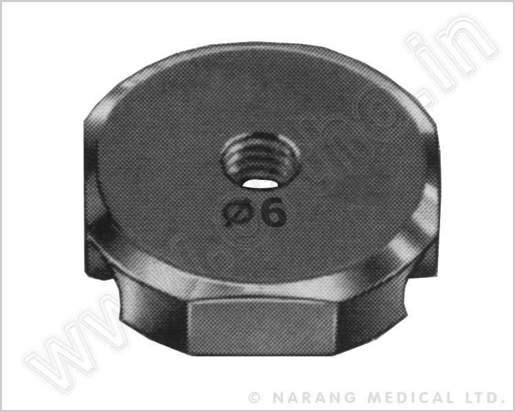 Fixing Element 6mm Hole with Centrally Tapped Bore