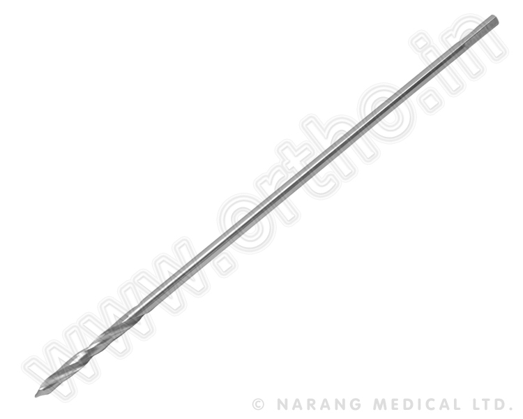 Drill Bit, Dia 3.5mm x 250mm, Straight Shank, with Trocar End